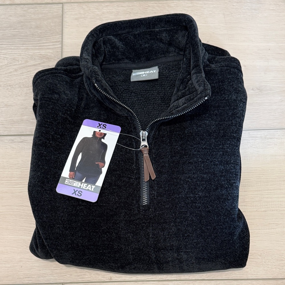32 Degrees Women's Charcoal 1/4 Zip Up Sweater
